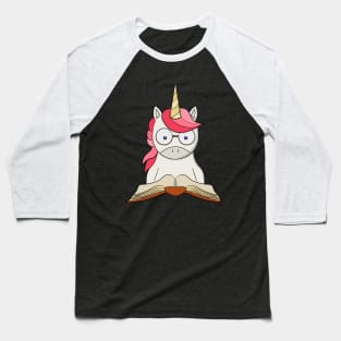 Unicorn reading a book Baseball T-Shirt